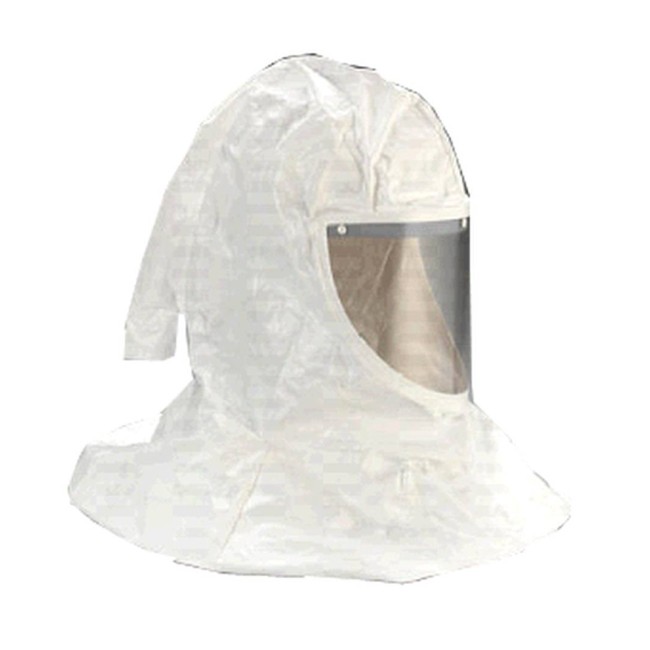 3M spare premium white Tychem QC H-series hood for respiratory protection systems in pharmaceutical facilities.