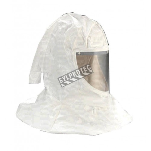 3M spare premium white Tychem QC H-series hood for respiratory protection systems in pharmaceutical facilities.