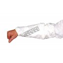 18 inch Tyvek 400 sleeves with elastic cuffs, sold by box of 100 pairs.