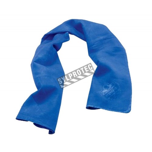 Cooling towel for reducing heat discomfort.