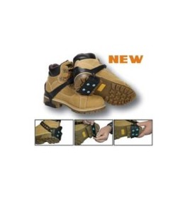 Snow and ice heel traction aids, for all types of flat shoes and winter boots.