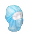 Disposable balaklava hood made of blue polypropylene, latex free, 500/case.