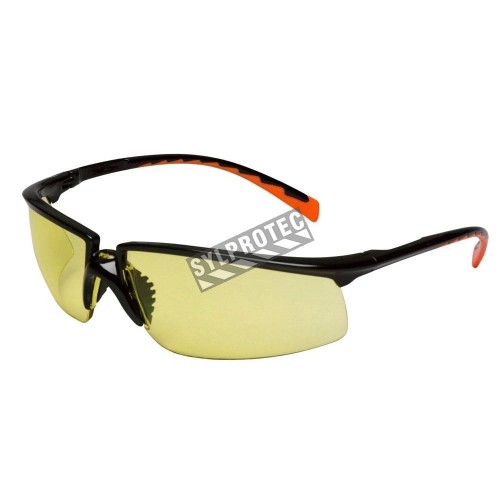 Lunette de sécurité Privo pour protection oculaire par 3M. Lentille de polycarbonate ambré & revêtement antibuée. Homologué CSA