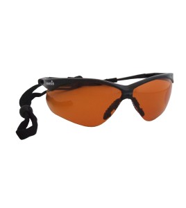 Jackson Safety Nemesis protective eyewear with anti-fog treated copper blue block polycarbonate lenses for bright conditions.