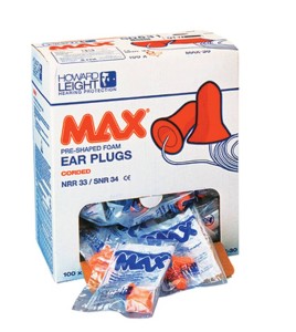 Max earplug whit rope 33 db bt/100 unit