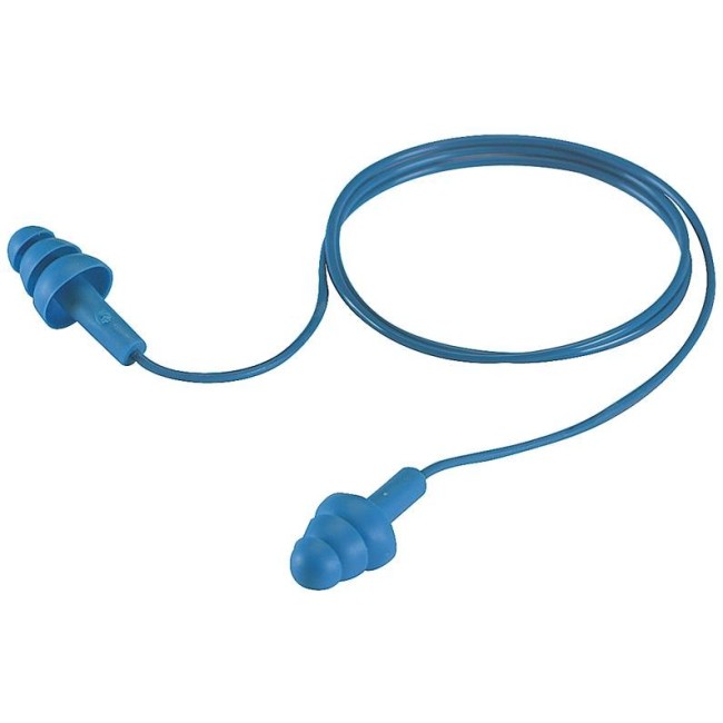 Bouchon d'oreille antibruit réutilisable détectable avec corde UltraFit 340-4007, 25 dB, boîte de 100 paires.