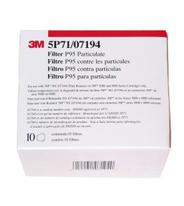 3M P95 NIOSH & CSA Z94.4 approved filter for filter retainer 501 and 3M 6000 series cartridges. Sold by the pair. 10 units/box.