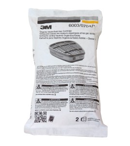 Cartouche contre vapeurs organiques & gaz acides de 3M, compatible avec masques de protection respiratoire séries 6000 & 7500.