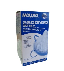 Moldex N95 NIOSH approved particulate respirator. Medium/Large size. Protects from solids and non-oil based particles. 99% BFE.