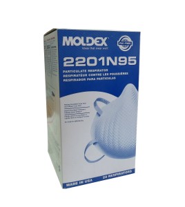 Small size Moldex N95 particulate respirator. Protects from solids, liquids, biological and non-oil based particles. 99% BFE.