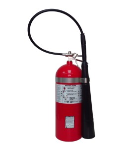 Portable fire extinguisher with CO2, type BC, ULC 10BC, with wall hook. Best for electrical fires.