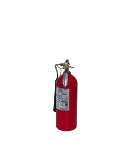 Portable fire extinguisher with CO2 5 lbs, type BC, ULC 10BC, with wall hook. Best for electrical fires.