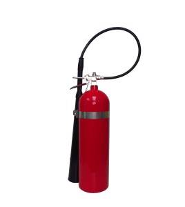 Portable fire extinguisher with CO2, 15 lbs, type BC, ULC 10BC, with wall hook. Best for electrical fires.