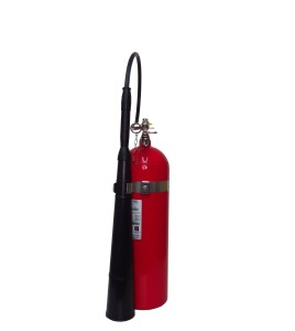 Portable fire extinguisher with CO2, 15 lbs, type BC, ULC 10BC, with wall hook. Best for electrical fires.