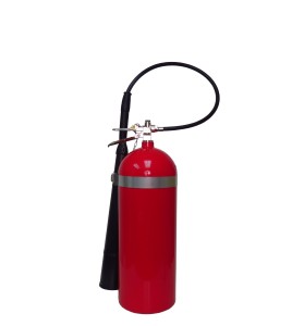 Portable fire extinguisher with CO2, type BC, ULC 10BC, with wall hook. Best for electrical fires.