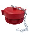 Outer threaded plastic cap for fire department (Siamese) connection, 2.5 inch, with chain for Quebec