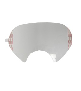 3M clear faceshield sticker cover compatible with 3M 6000 series full facepiece respirators.