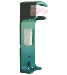 Wall holder for Cederroth emergency eye wash solution (500 ml).