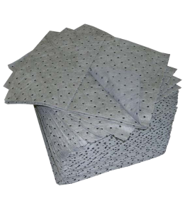 Universal absorbent pads for non-corrosive spills, 15 X 18 inches, 100 pads/package.