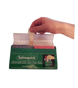 "Salvequick" adhesive bandage dispenser by Cederroth, with 85 bandages included.