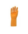 Natural orange rubber latex unsupported textured & flock-lined safety glove. 13 in long and 30 mils thick.