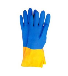 Neoprene coated natural latex safety glove, unsupported, textured & flock-lined. 12 in long and 30 mils thick.