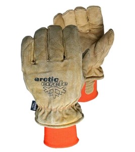 Brown split Leather winter glove , thinsulate insulation