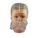 White disposable polypropylene balaclava pk/100 unit.