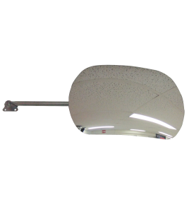 Acrylic rectangular convex mirror with adjustable arm, 160-degree field of view.