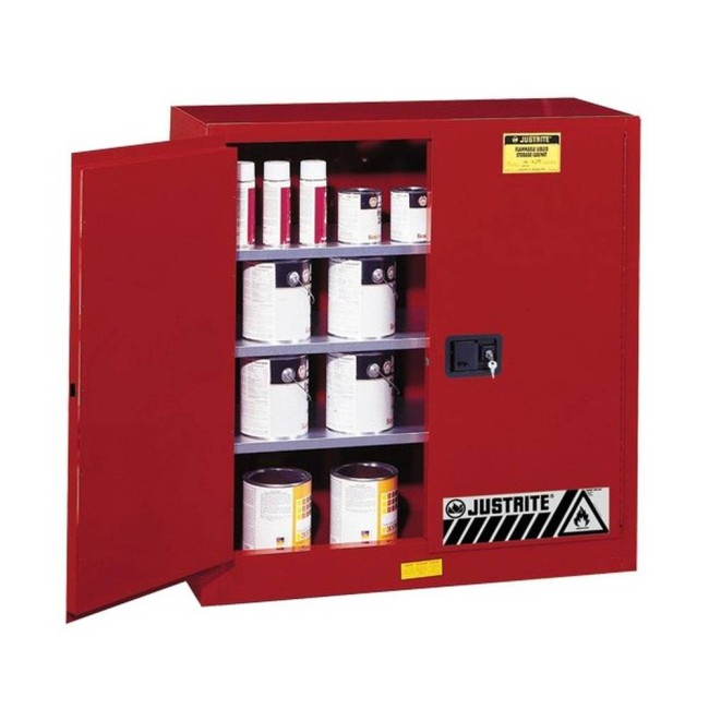 Armoire de 20 gallons (76 L) pour liquides combustibles, certifiée FM, NFPA, OSHA et IFC.