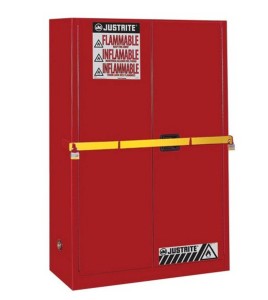 High security safety storage cabinet for combustibles. Capacity 45 US gallons (171 L). FM listed, NFPA and OSHA compliant.