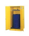 Vertical storage cabinet for drums of 55 US gallons (208 L), FM, NFPA, OSHA-approved.