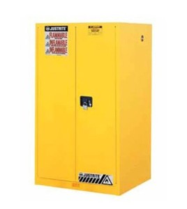 Flammable liquids storage cabinet, 60 US gallons (227 L), FM, NFPA, OSHA-approved.