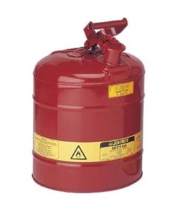 Steel flammable liquids container, type 1, 1 gallon, approved FM, UL, OHSA.