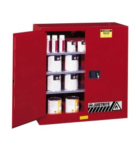 Justrite safety storage cabinet for combustibles (paints, inks), capacity 40 gallons.