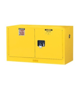 Wall-mounted flammable liquids storage cabinet, 17 US gallons (64 L), FM, NFPA and OSHA-approved.