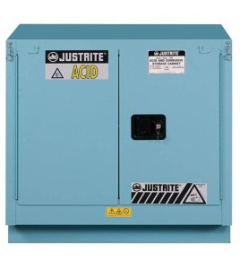 Undercounter acid and corrosive liquids storage cabinet. Capacity 22 gallons US (83 L). FM listed.