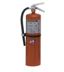 Portable fire extinguisher with Purple K 10 lbs, type BC, ULC 80BC, with wall hook