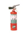 Portable fire extinguisher with Halotron I, 5 lbs, class BC, ULC 5B:C, with vehicle hook.