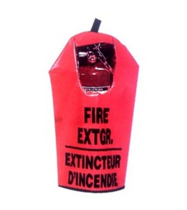 Cover for 20 lbs extinguisher, bilingual, with window