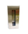 Semi-recessed built-in stainless steel cabinet for 10 lbs powder fire extinguishers. Great for food industry.