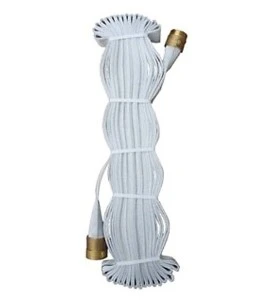 Polyflex fire hose, 1.5 in X 75 feet, with brass coupling.