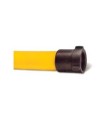 Permatek yellow fire hose with double jacket, 1.5 in x 50 ft, with aluminium coupling.