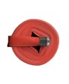 Flashflood 500 industrial double-jacket fire hose made of red synthetic nitrile rubber, 1.5 in x 50 ft, with aluminium coupling.