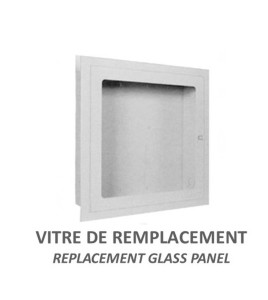 Replacement acrylic panel for recessed fire hose cabinet, 26 inches x 26 inches  