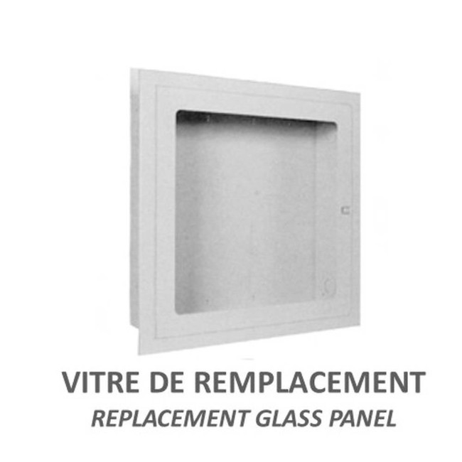 Replacement acrylic panel for recessed fire hose cabinet, 26 inches x 26 inches  