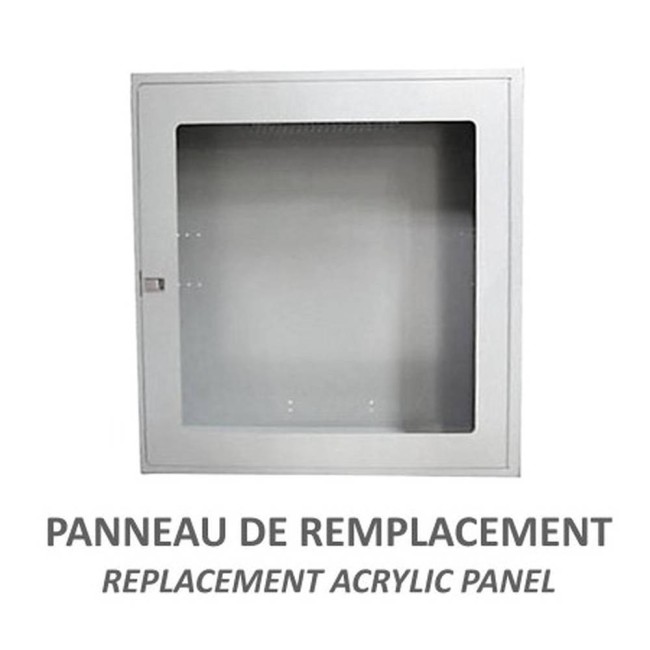 Acrylique de remplacement pour cabinet de surface pour boyau d'incendie, 24 po x 24 po. 