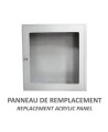 Acrylic replacement panel for surface-mounted fire hose cabinet, 24 inches x 24 inches