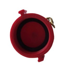 NPSH female threaded plug for 1.5" fire hose, plastic with chain