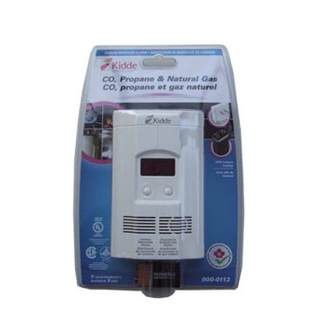 Digital triple gas detector (CO, natural gas, propane gas), 120 V and 9 V.